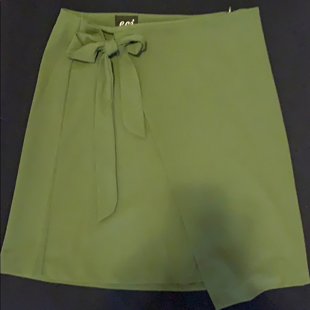 Olive green wrap skirt